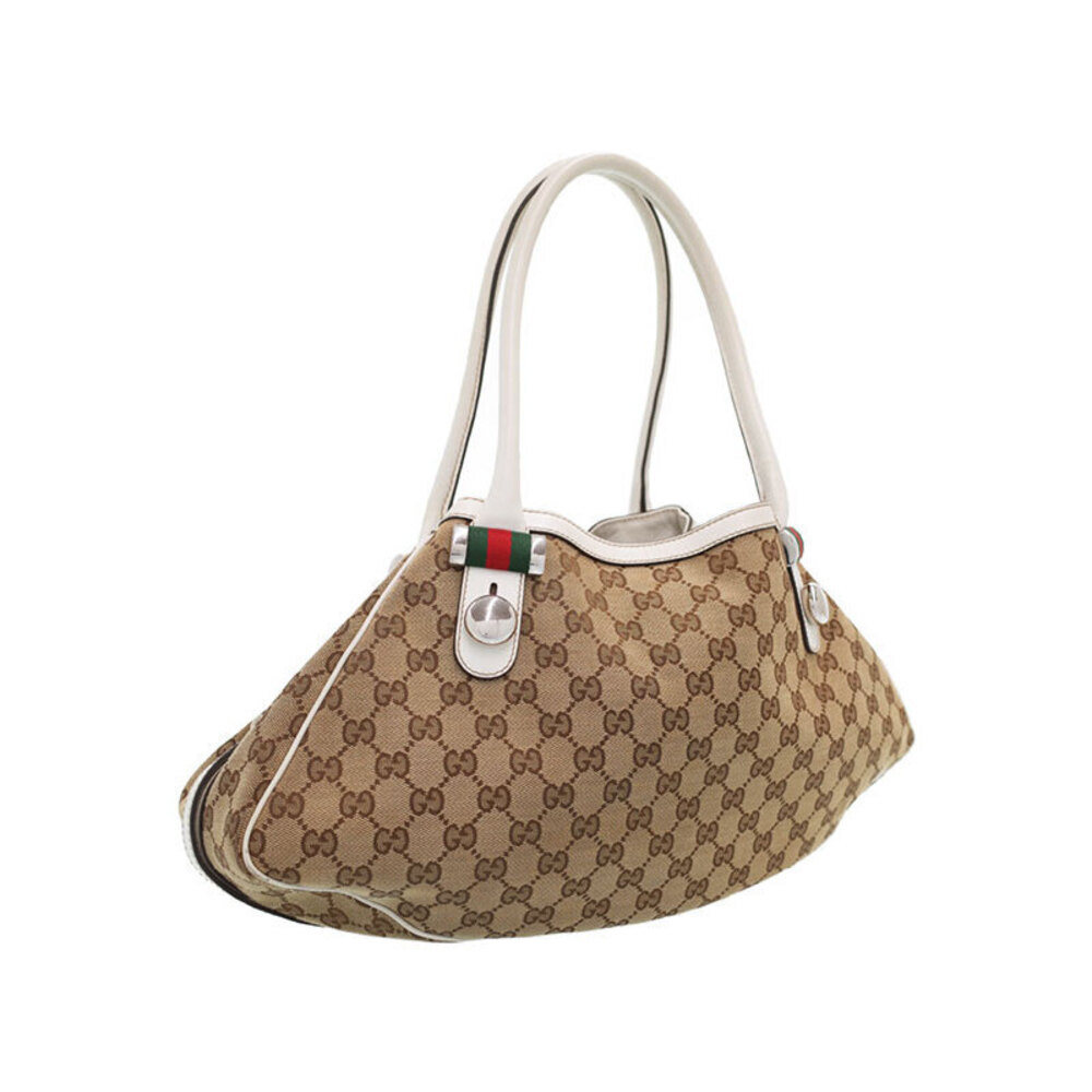 Gucci Supreme signature web canvas bag GG Shoulder Tan Sherry Brown